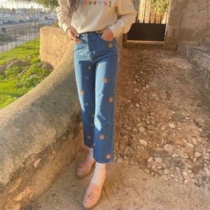 Mai Accents Embroidered Jeans Plus Size